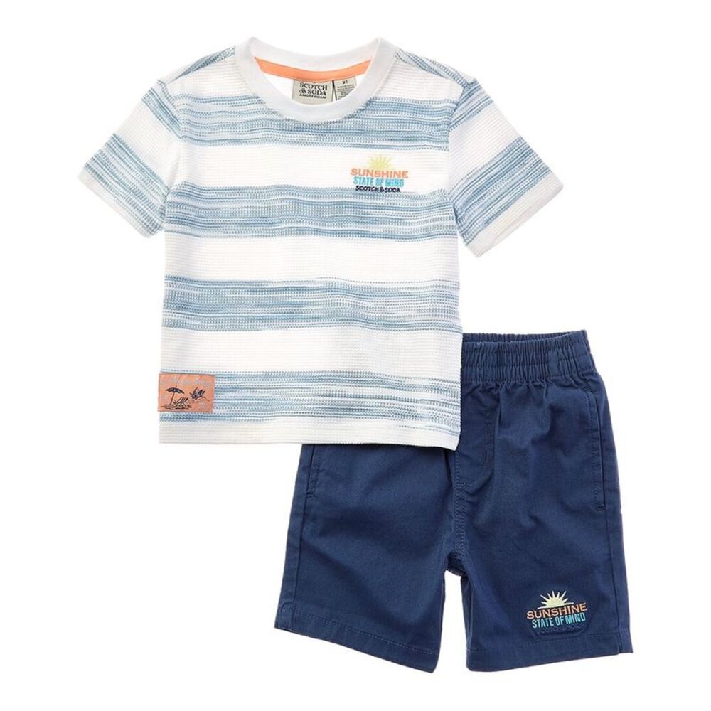 Scotch & Soda Boys  2Pc T-Shirt & Short Set, White